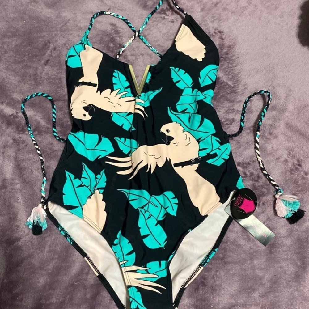 Swim suit one piece tropical